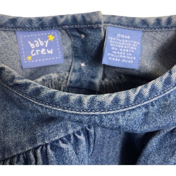 Baby Crew Embroidered Easter Bunnies Collar Denim Dress - Picture 5 of 7